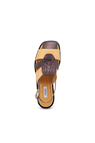 Mauri Tahiti 5161 Sport Rust & Light Caramel Exotic Ostrich / Hornback Casual Sandals (MA5522)-AmbrogioShoes