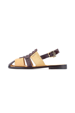 Mauri Tahiti 5161 Sport Rust & Light Caramel Ostrich / Hornback Casual Sandals (MA5522)-AmbrogioShoes