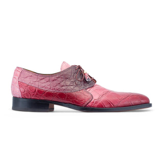 Mauri The Rev 3265 Men's Shoes Pink, Ruby Red & Raspberry Exotic Alligator Derby (MA5530) (Special Order)-AmbrogioShoes