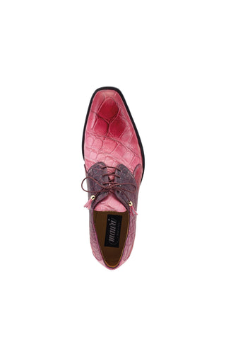 Mauri The Rev 3265 Pink, Ruby Red & Raspberry Alligator Derby (MA5530)-AmbrogioShoes