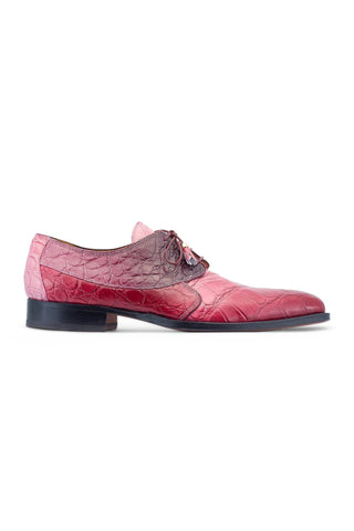Mauri The Rev 3265 Pink, Ruby Red & Raspberry Exotic Alligator Derby (MA5530)-AmbrogioShoes
