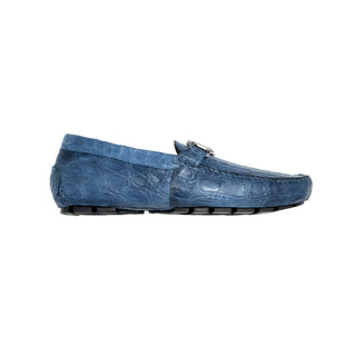 Mauri Tide Men's Shoes Caribbean Blue Exotic Caiman Crocodile Dress-Casual Loafers 3485 (MA5119)-AmbrogioShoes