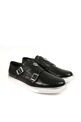 Mauri Trendsetter Black Teju Lizard Casual Sneakers 8592 (MA5121)-AmbrogioShoes