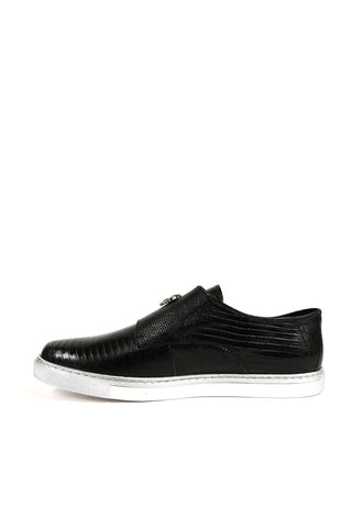 Mauri Trendsetter Black Teju Lizard Casual Sneakers 8592 (MA5121)-AmbrogioShoes