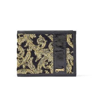 Mauri W3 Men's Bi-Fold Exotic Crocodile / Nappa Leather / Didier Fabric Wallet (MAW1000)(Made to Order)-AmbrogioShoes