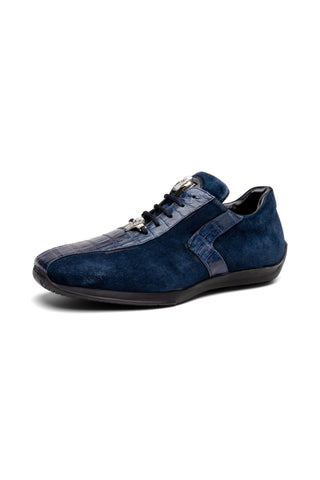 Mauri Wisdom 9145-1 Crocodile Skin & Suede Sneakers (MA5551)-AmbrogioShoes
