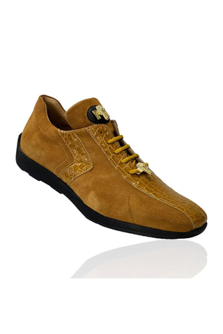 Mauri Wisdom 9145-1 Crocodile & Suede Sneaker-AmbrogioShoes