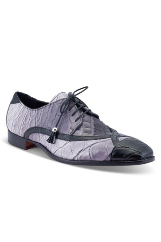 Mauri X-Factor 4992 Gray Combo Exotic Alligator Derby (MA5464)-AmbrogioShoes