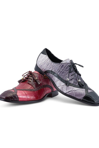 Mauri X-Factor 4992 Ruby Red Combo Exotic Alligator Derby (MA5465)