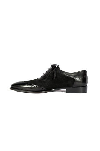 Mezlan 20528 Suede / Calf-Skin Leather Wingtip Oxfords (MZ3556)-AmbrogioShoes