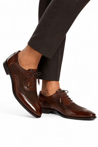 Mezlan 20528 Suede / Leather Wingtip Oxfords (MZ3556)-AmbrogioShoes