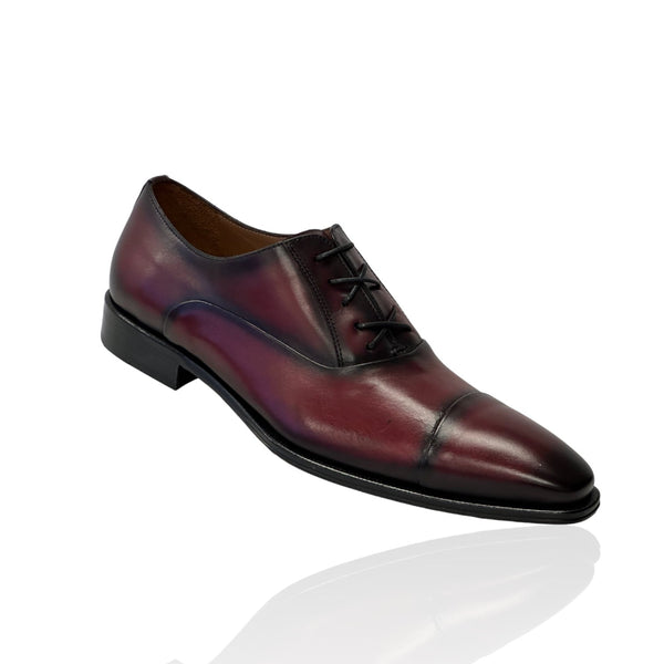 Mezlan 20708 Men's Shoes Burgundy Calf-Skin Leather Classic Formal Oxfords (MZ3726)-AmbrogioShoes