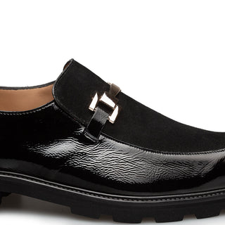 Mezlan 21763 Valone Men’s Shoes Hi-Shine Calf-Skin & Suede Leather Horse-Bit Slip-On Loafer (MZ3909)-AmbrogioShoes