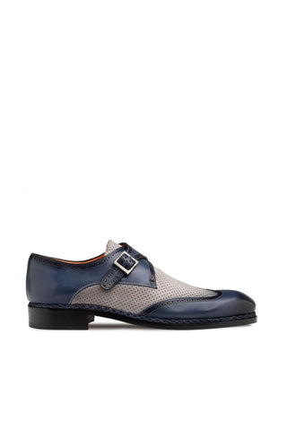 Mezlan 21876 Leather & Nubuck Single Monk-Strap-AmbrogioShoes