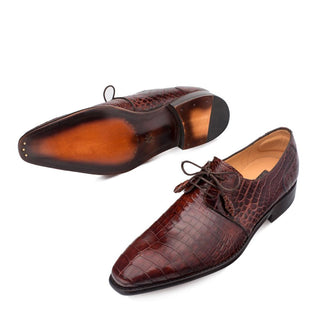 Mezlan 4574-J Moscow Alligator Plain Toe Derby (MZ3182)-AmbrogioShoes