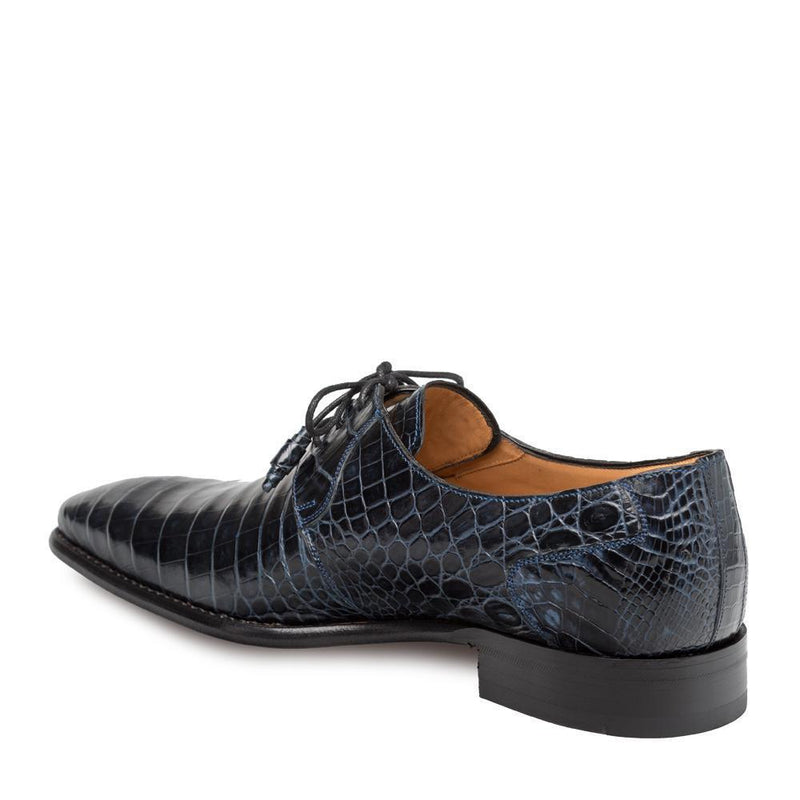 Mezlan Moscow Men's Shoes Dark Blue Alligator Plain Toe Oxfords 4574-J (MZ3181)-AmbrogioShoes