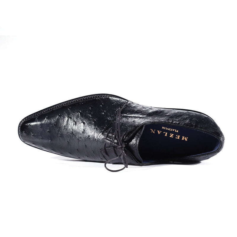 Mezlan 4732-S Tillson Men's Shoes Navy Blue Exotic Ostrich Derby Oxfords (MZS3302)-AmbrogioShoes