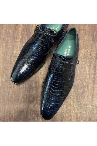 Mezlan 4818-J Alligator Skin Cap-Toe Derby (MZ3368)-AmbrogioShoes
