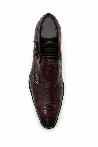 Mezlan 4957-SP Ostrich & Crocodile Double Monk-Strap Loafer (90)(121)