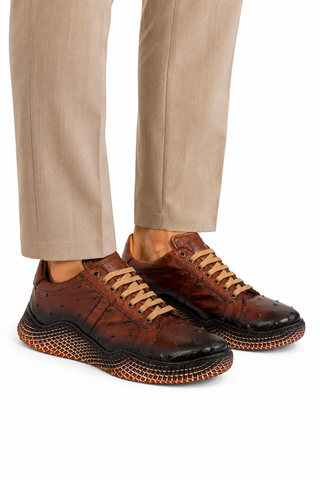 Mezlan 4970-S Exotic Ostrich-Skin Sneakers (MZ3672)-AmbrogioShoes