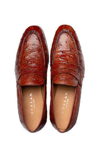 Mezlan 50281-S Ostrich Penny Loafer-AmbrogioShoes