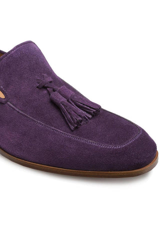 Mezlan 9899 R607 Purple Suede Tassel Loafers (MZ3356)-AmbrogioShoes