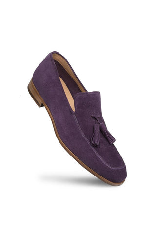Mezlan 9899 R607 Purple Suede Tassel Loafers (MZ3356)-AmbrogioShoes
