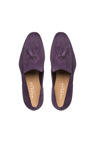 Mezlan 9899 R607 Purple Suede Tassel Loafers (MZ3356)-AmbrogioShoes