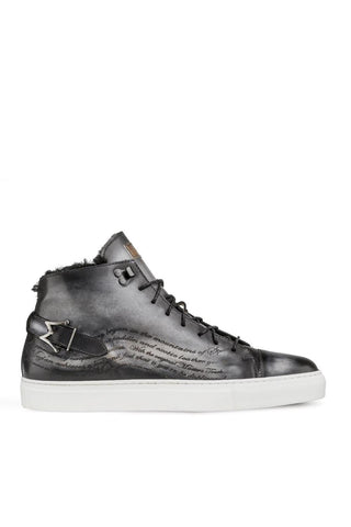 Mezlan A20044 Patina Leather Etched Hi-Top Sneakers (MZ3415)