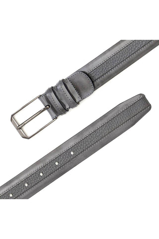 Mezlan AO11113 Men's Leather & Deer-Skin Leather Belt (MZB1156)-AmbrogioShoes