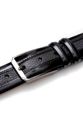 Mezlan AO11113 Men's Leather & Deer-Skin Leather Belt (MZB1156)-AmbrogioShoes