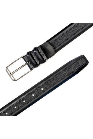 Mezlan AO11113 Men's Leather & Deer-Skin Leather Belt (MZB1156)-AmbrogioShoes