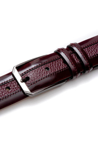 Mezlan AO11113 Men's Leather & Deer-Skin Leather Belt (MZB1156)-AmbrogioShoes