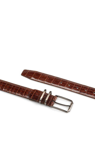 Mezlan AO11115 Men's Crocodile Skin Belt (MZB1153)-AmbrogioShoes