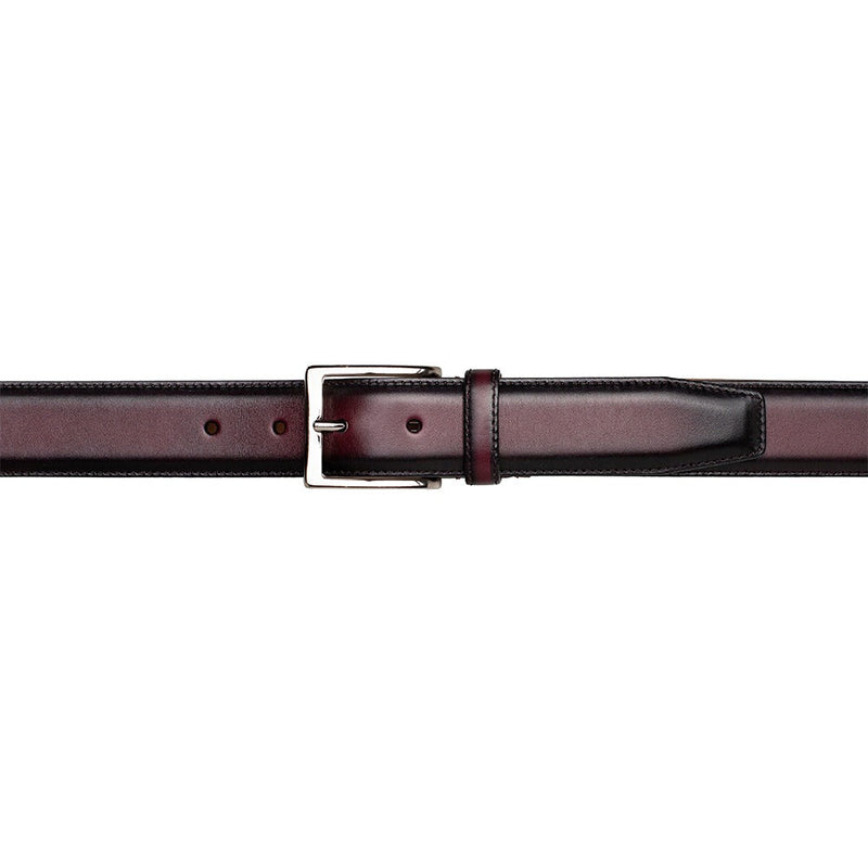 Mezlan AO11522 Burgundy Classic Patina Calf-Skin Leather Men's Belt (MZB1234)-AmbrogioShoes