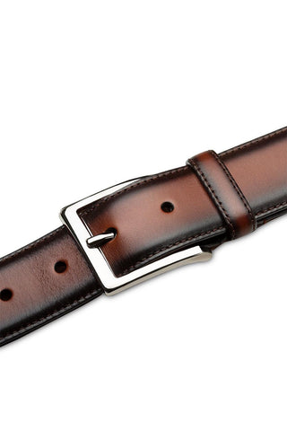 Mezlan AO11522 Classic Patina Calf-Skin Leather Men's Belt (MZB1235)-AmbrogioShoes