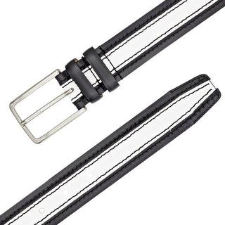 Mezlan AO11670 Men's Two Tone Calf-Skin Leather Belts (MZB1245)-AmbrogioShoes