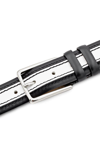 Mezlan AO11670 Men's Two Tone Calf-Skin Leather Belts (MZB1245)-AmbrogioShoes