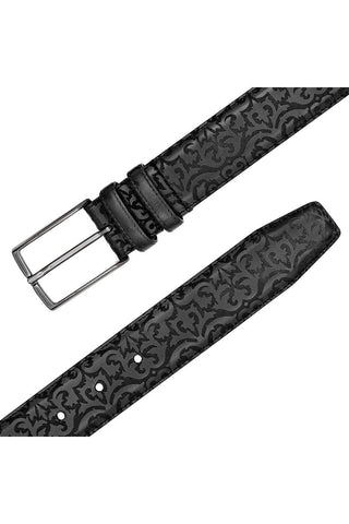 Mezlan AO11677 Men's Laser Embossed Leather Belts (MZB1247)-AmbrogioShoes