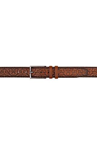 Mezlan AO11677 Men's Laser Embossed Leather Belts (MZB1247)-AmbrogioShoes