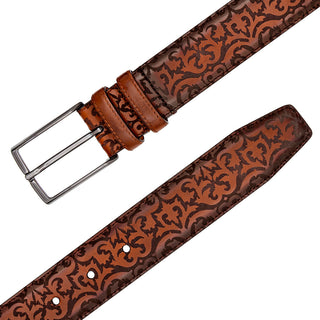 Mezlan AO11677 Men's Laser Print Calf-Skin Leather Belts (MZB1247)-AmbrogioShoes