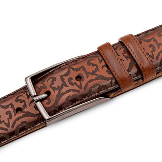 Mezlan AO11677 Men's Laser Print Calf-Skin Leather Belts (MZB1247)-AmbrogioShoes