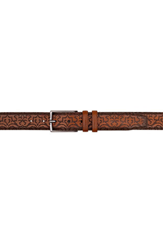 Mezlan AO11677 Men's Laser Print Calf-Skin Leather Belts (MZB1247)-AmbrogioShoes