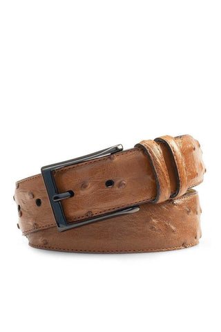Mezlan AO8146 Men's Exotic Ostrich Skin Belt (MZB1184)-AmbrogioShoes