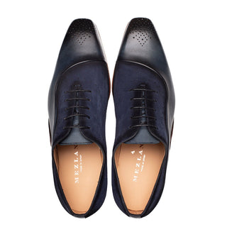 Mezlan Affari 21142 Men's Shoes Navy & Blue Suede / Calf-Skin Leather Brogue Oxfords (MZ3740)-AmbrogioShoes