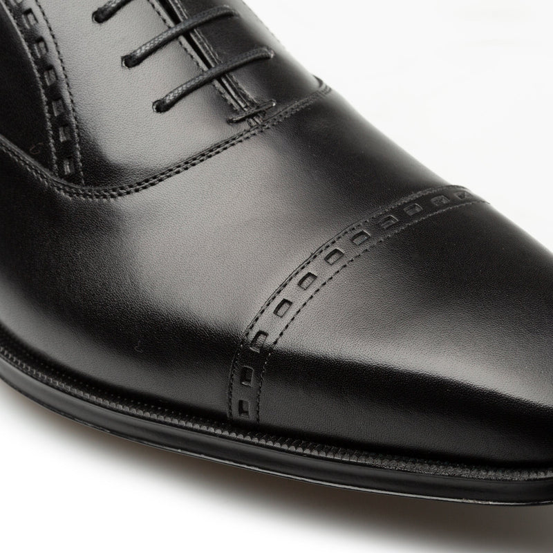 Mezlan Amero 20817 Men's Shoes Black Calf-Skin Leather Cap-Toe Oxfords (MZ3646)-AmbrogioShoes