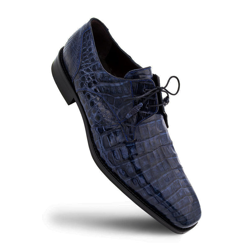 Mezlan Anderson Shoes Blue Crocodile Luxury Men's Oxfords (MZ1001)-AmbrogioShoes