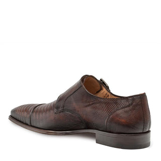 Mezlan Argentum Exotic Lizard-Skin Cap-Toe Monk-Straps Loafers (MZ3195)-AmbrogioShoes