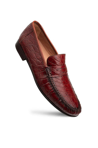 Mezlan Armano Crocodile Penny Loafer-AmbrogioShoes