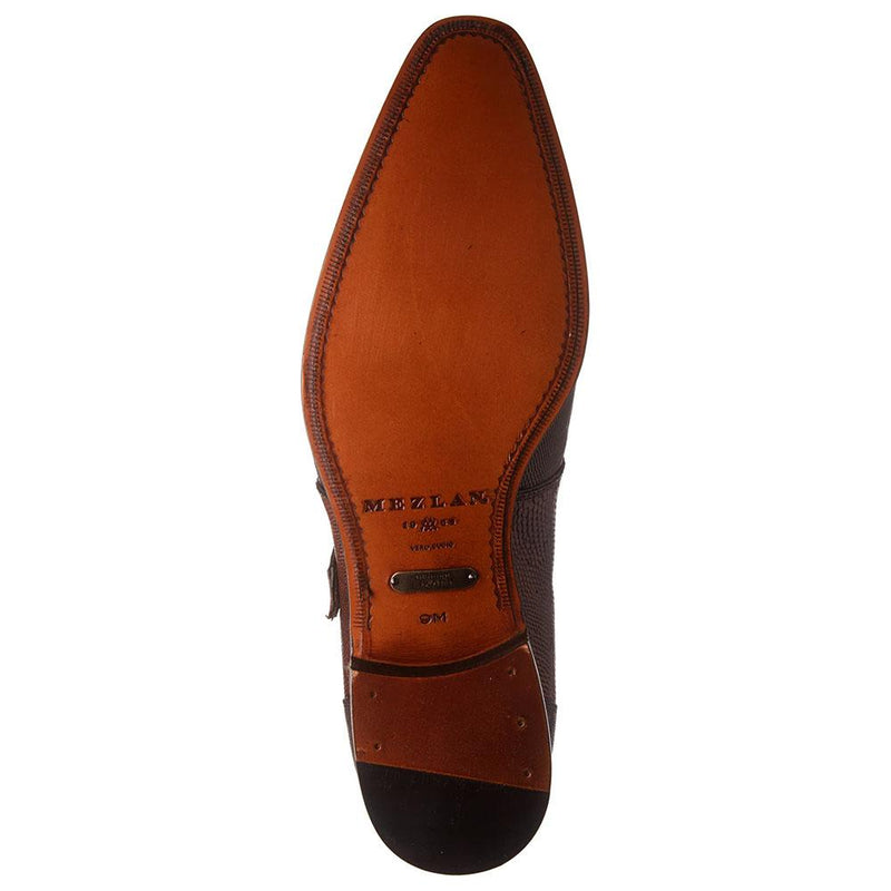 Mezlan Athens 14503-L Men's Shoes Cognac Genuine Lizard Monk-Strap Loafers (MZ3217)-AmbrogioShoes